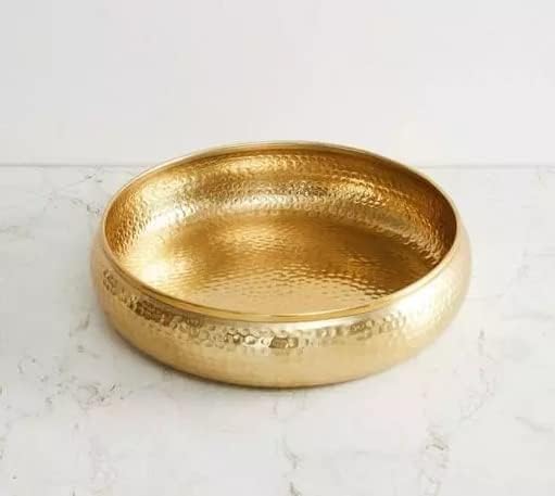 Klassic 10 Inch Hand Crafted Metal Round Hammered Potpourri Bowl | Traditional Bowl for Floating Flowers & Tea Light Candles | Antique Design for Diwali, Pooja, Weddings & Home Décor - Image 3