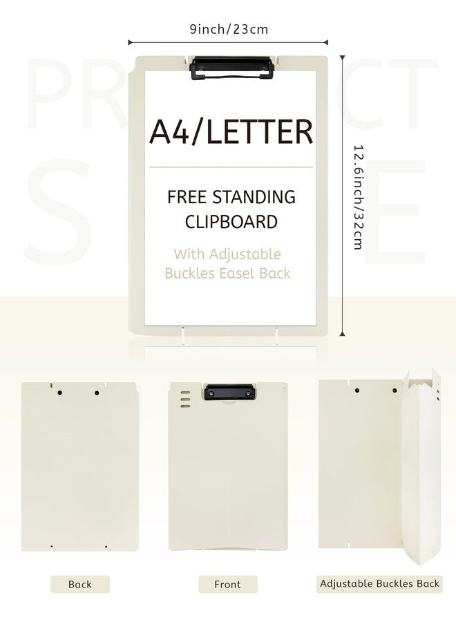 GAUENEEN Free Standing Clipboard and Desktop Stand with Adjustable Buckles Easel Back - Foldable Stand and Document Holder for School, Office and Business Use (9.37 x 12.6 inches) (White) - Image 2