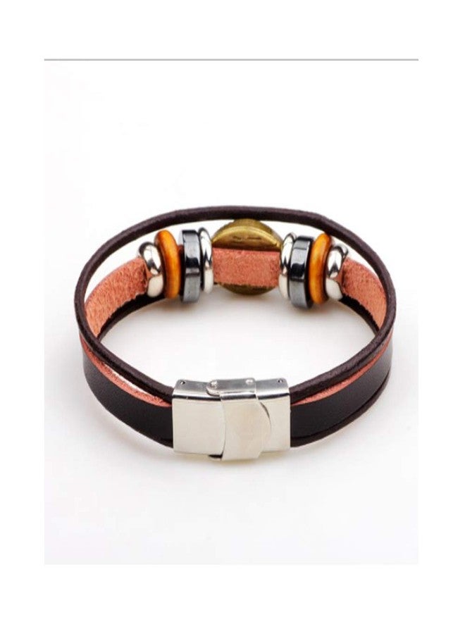 SBI Jewelry Blue Evil Eye Leather Bracelets for Women Men Brown Wrap Cuff Cord Gifts for Dad Husband Sister Brother BFF Friends Cousin Girlfriend Best Friend Mom Birthday Anniversary - Image 2