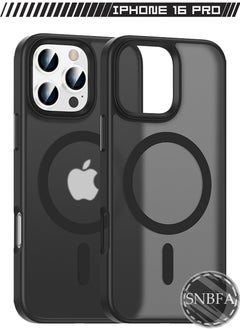 SNBFA Magnetic Case for iPhone 16 Pro , Compatible with MagSafe Shockproof Protection Cover, Translucent Matte Phone Case with Strong Magnet, Slim Case for iPhone 16 Pro (2024)(Black)  - Image 1
