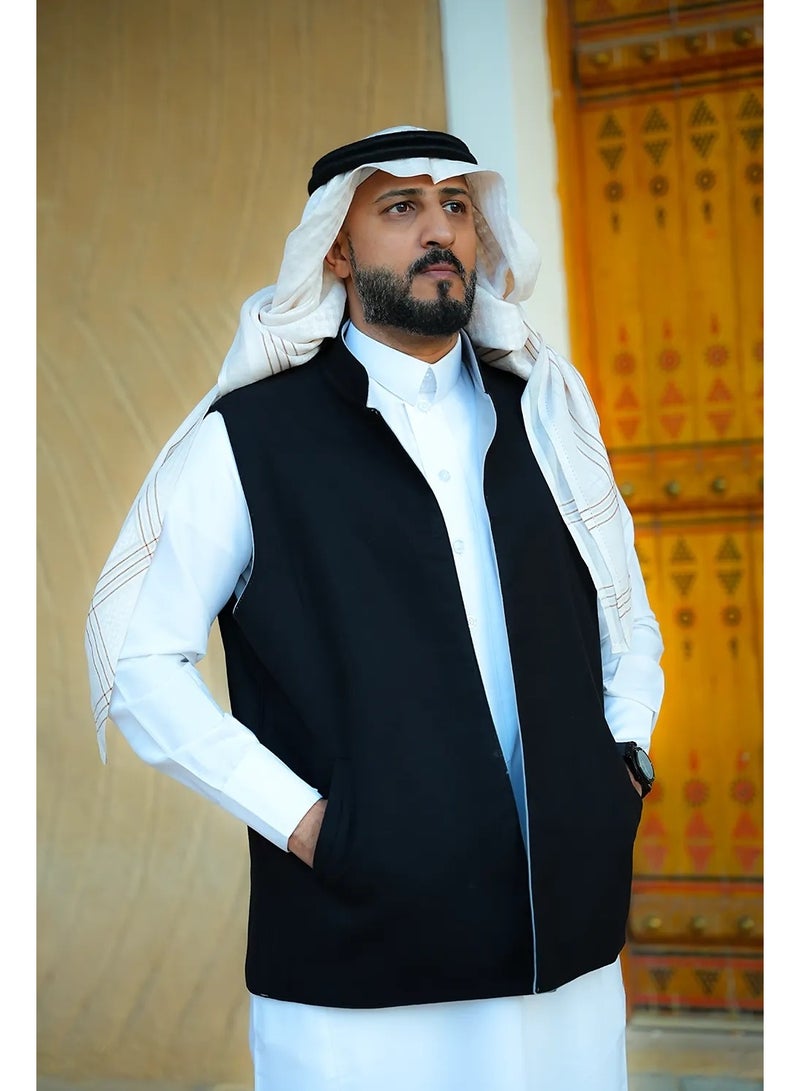 RS Men's double-faced navy gray cashmere wool vest - Image 1