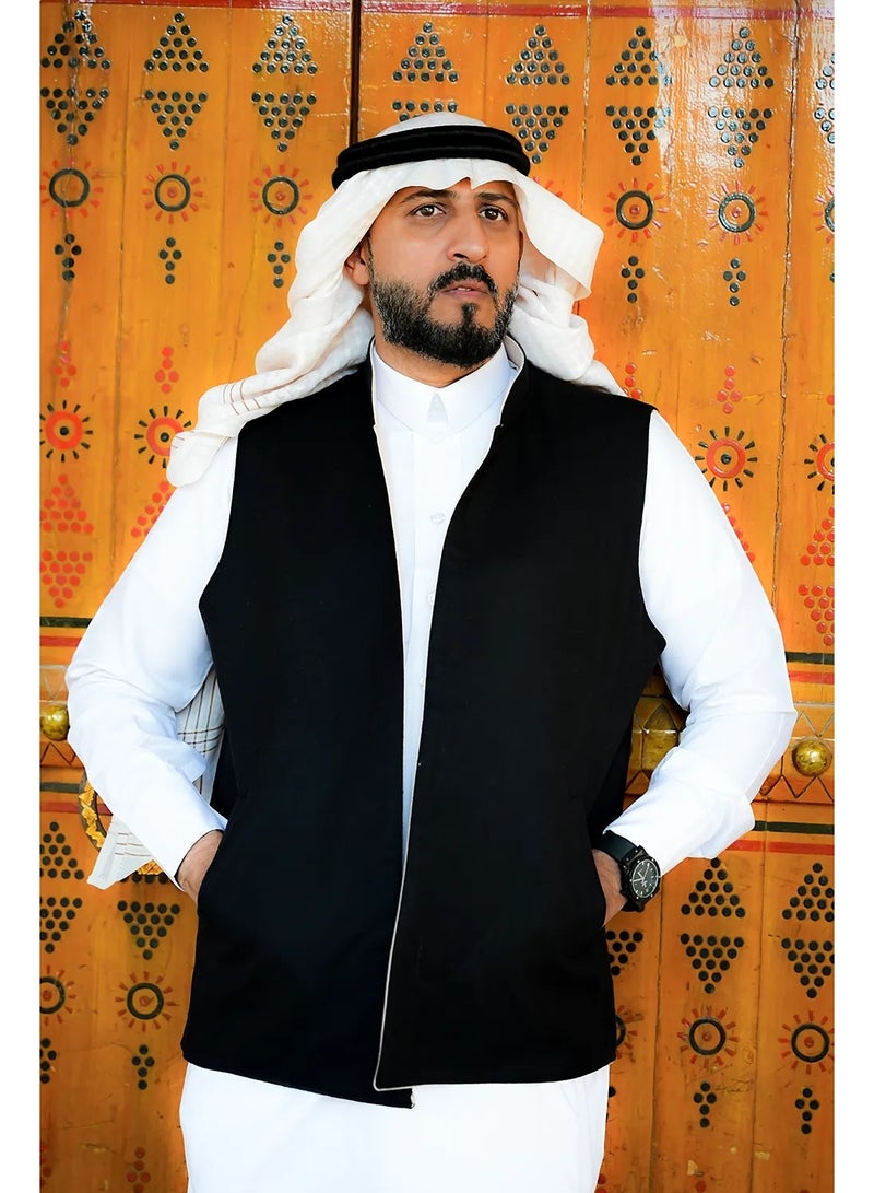 RS Men's double-faced navy gray cashmere wool vest - Image 4