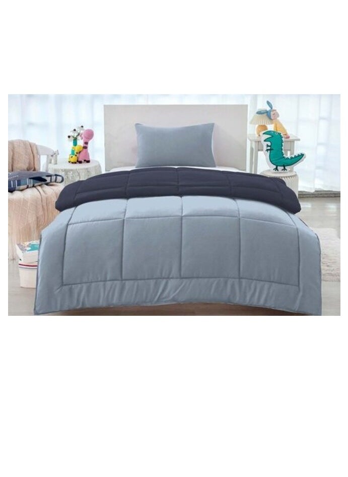 Pan Home - PAN Home Home Furnishings Room Essential 2-Piece Reversible Comforter Set 135X220 cm-Night Blue - Image 1