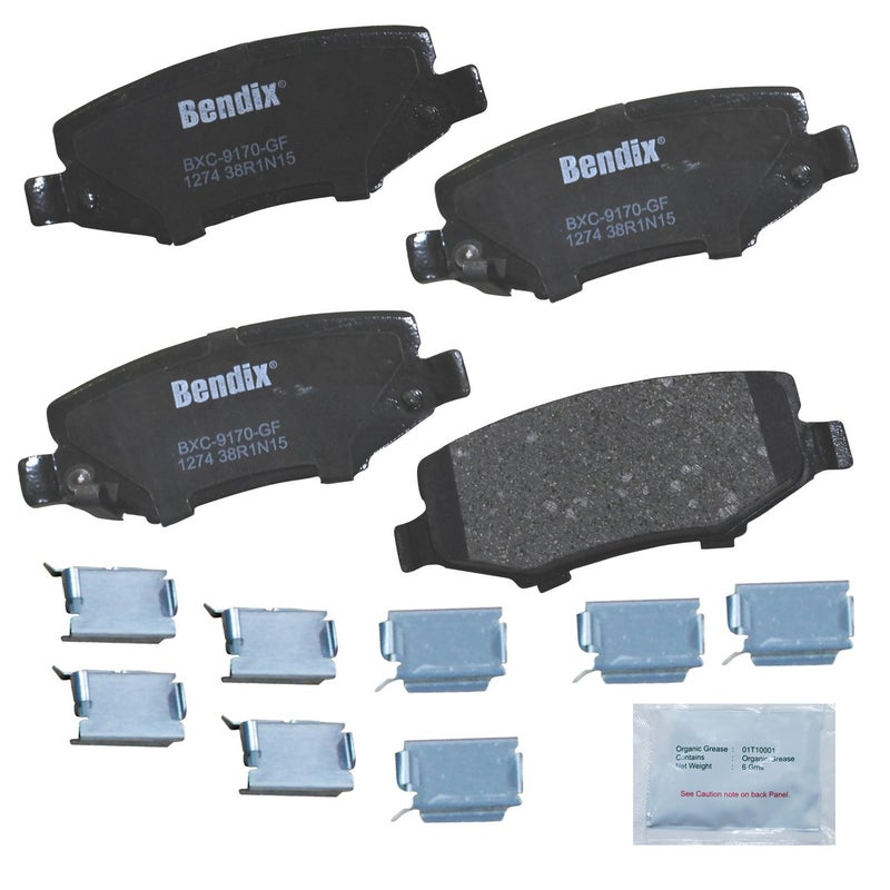 Bendix Priority1 CFC1274 Ceramic Rear Brake Pads for Dodge Nitro 2012-2007, Jeep Liberty 2013-2008, Wrangler 2017-2007, Wrangler JK 2018 - Image 2