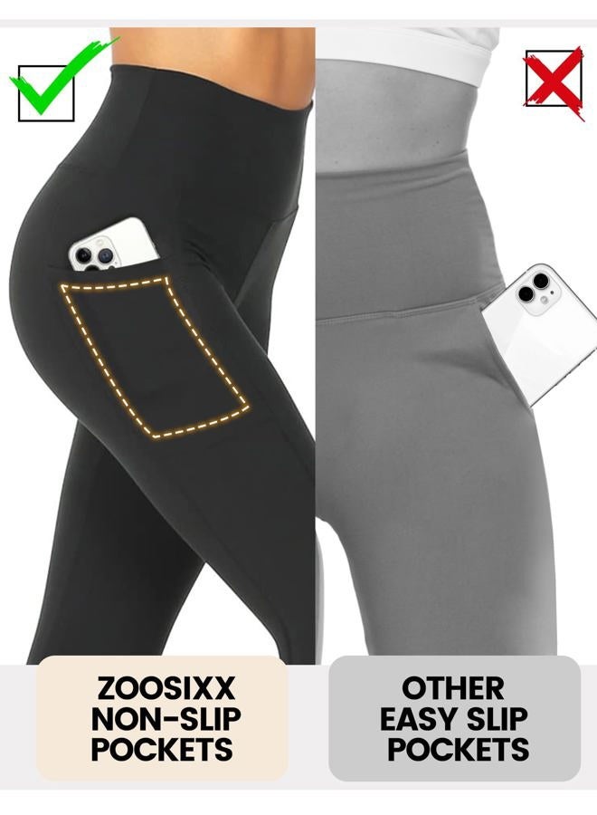 ZOOSIXX High Waisted Leggings for Women - Tummy Control Soft Opaque Printed Pants with Camo, Leopard for Running Workout - Image 3