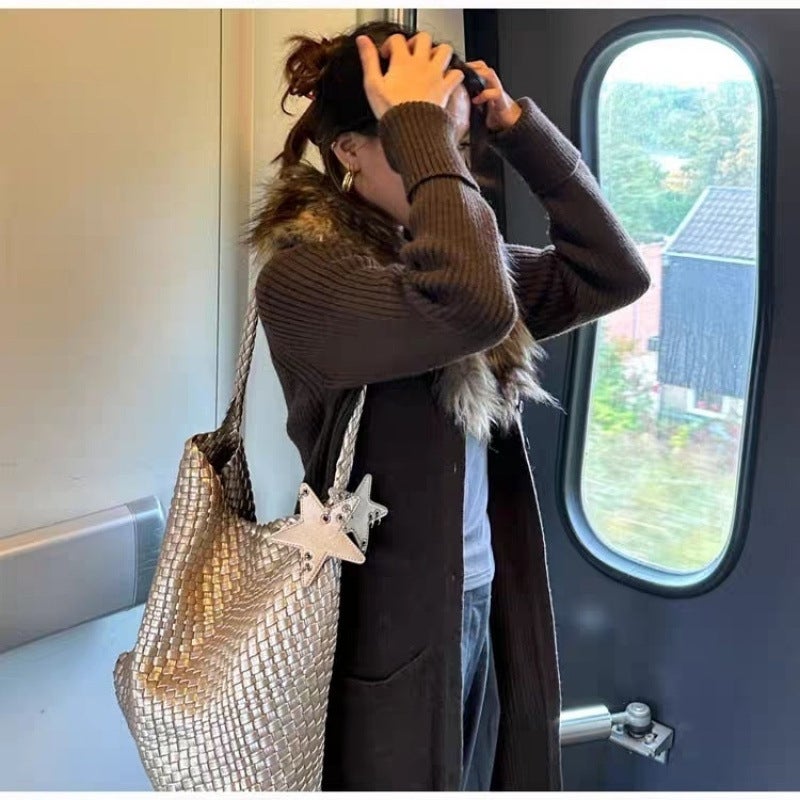 Women'S High-End Niche Design Large-Capacity Tote Bag Casual Lazy Style Single Shoulder Handheld Armpit Bag - Image 2
