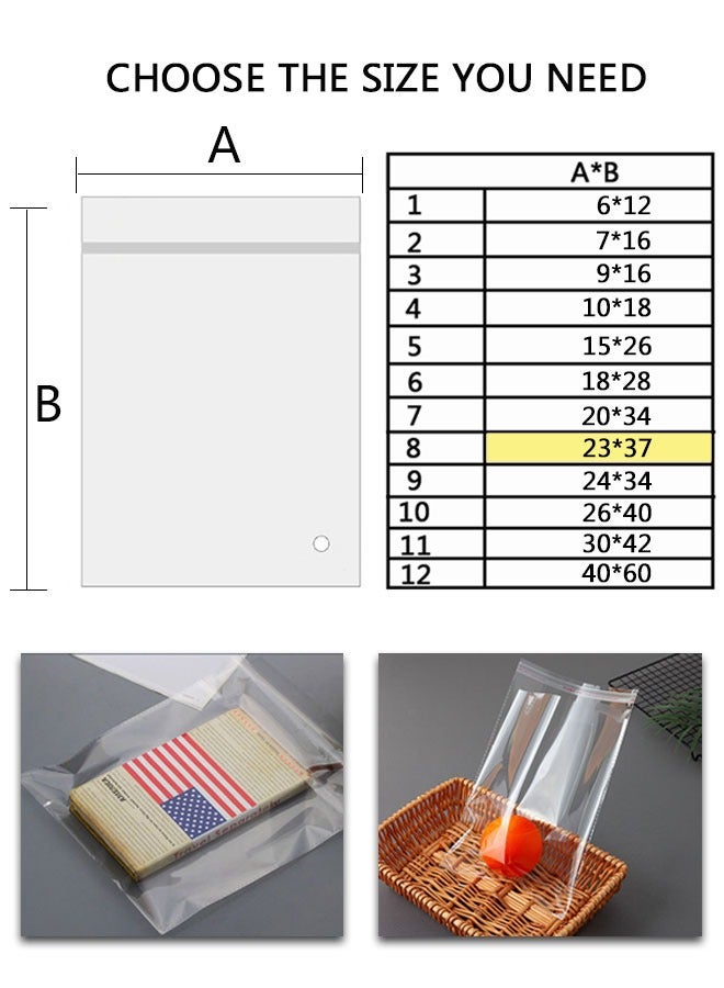 HAWAWA Clear Cellophane Bags Plastic Self Sealing OPP Cellophane Poly Bags Self Adhesive Plastic Bags for Packing Products, Clothes, jewelry，Small Business 23x37cm 100pcs  - Image 5