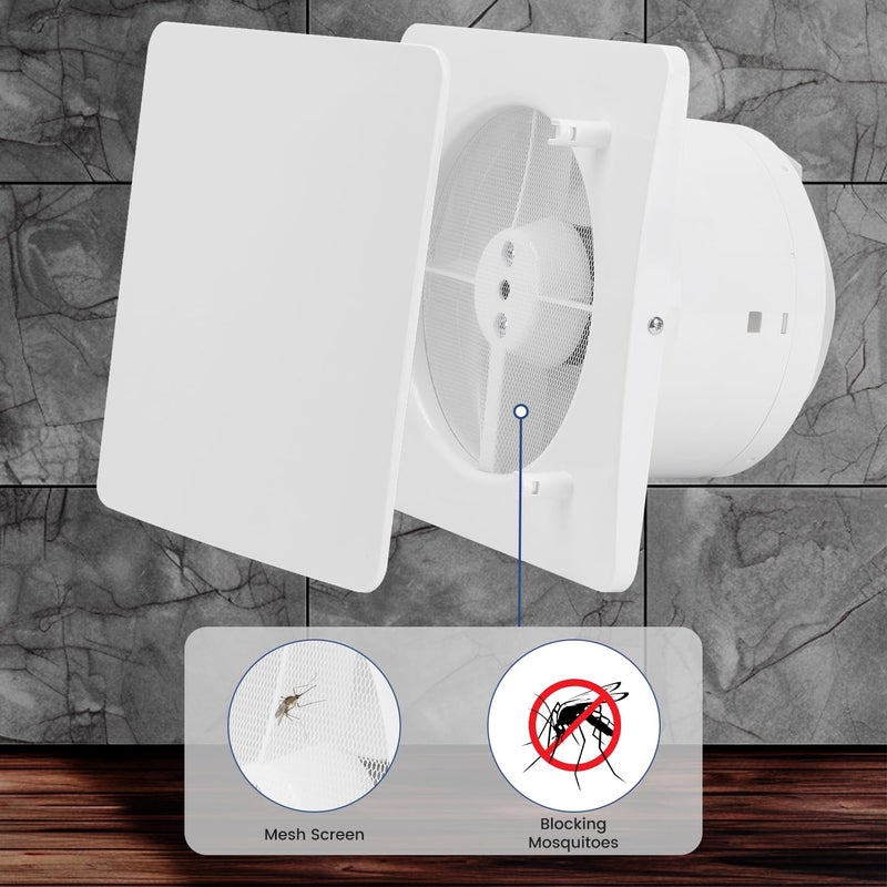 Fanspex 6" Bathroom Exhaust Fan With Front Panel, Bathroom Vent Fan for Window or Wall Mount, 1.0 Sones Quiet with 17W Low Consumption - Image 2