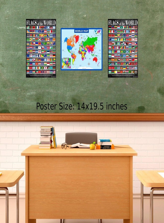 3D Learning LLF World Map and Flags Posters- Laminated 14x19.5” Educational Charts - Flags of Countries and Nations, Map For Classrooms, Homeschool Decoration, Back to School Supplies, International Learning, and Teacher Supplies - Image 5