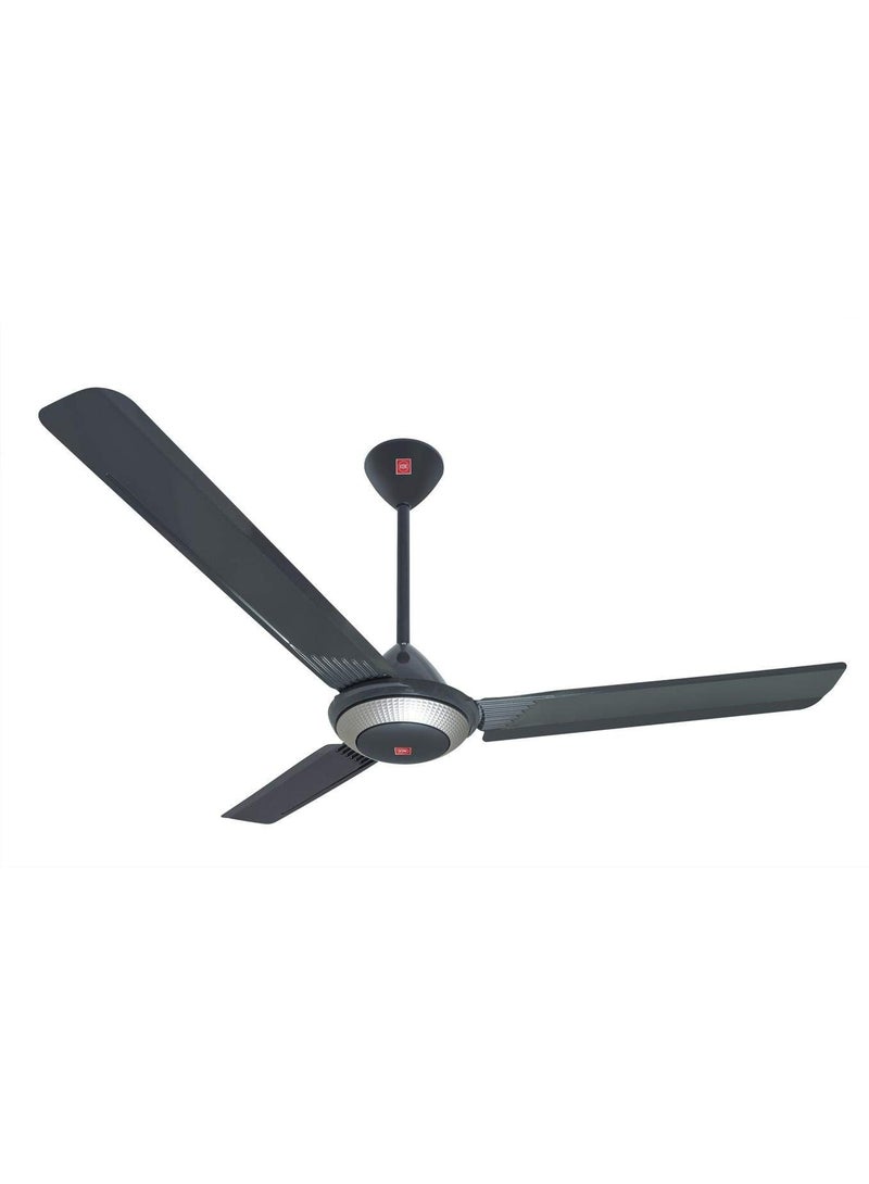 KDK T56XG 56-Inch Ceiling Fan, 3 Blades, 5-Speed Regulator Control, 70W, Black/Silver - Image 1