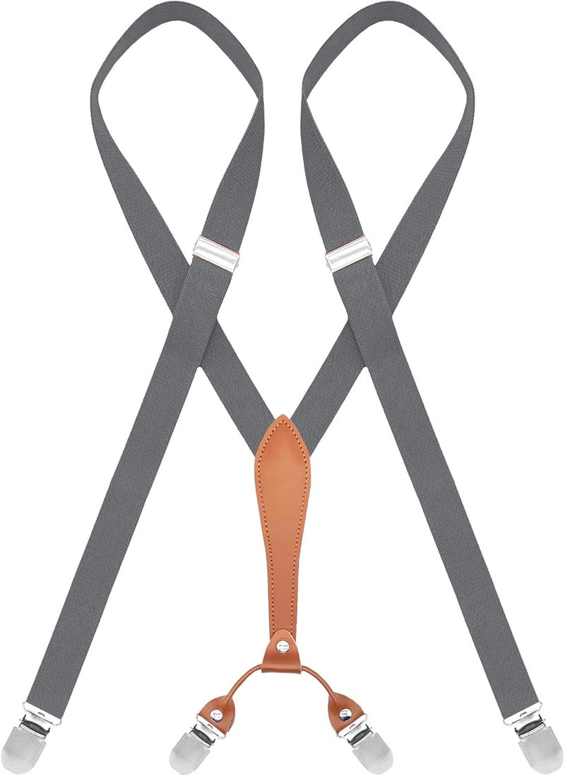 AYOSUSH Elastic Suspenders for Women Thin Y Back 4 Clip Skinny Ladies Suspenders - Image 1