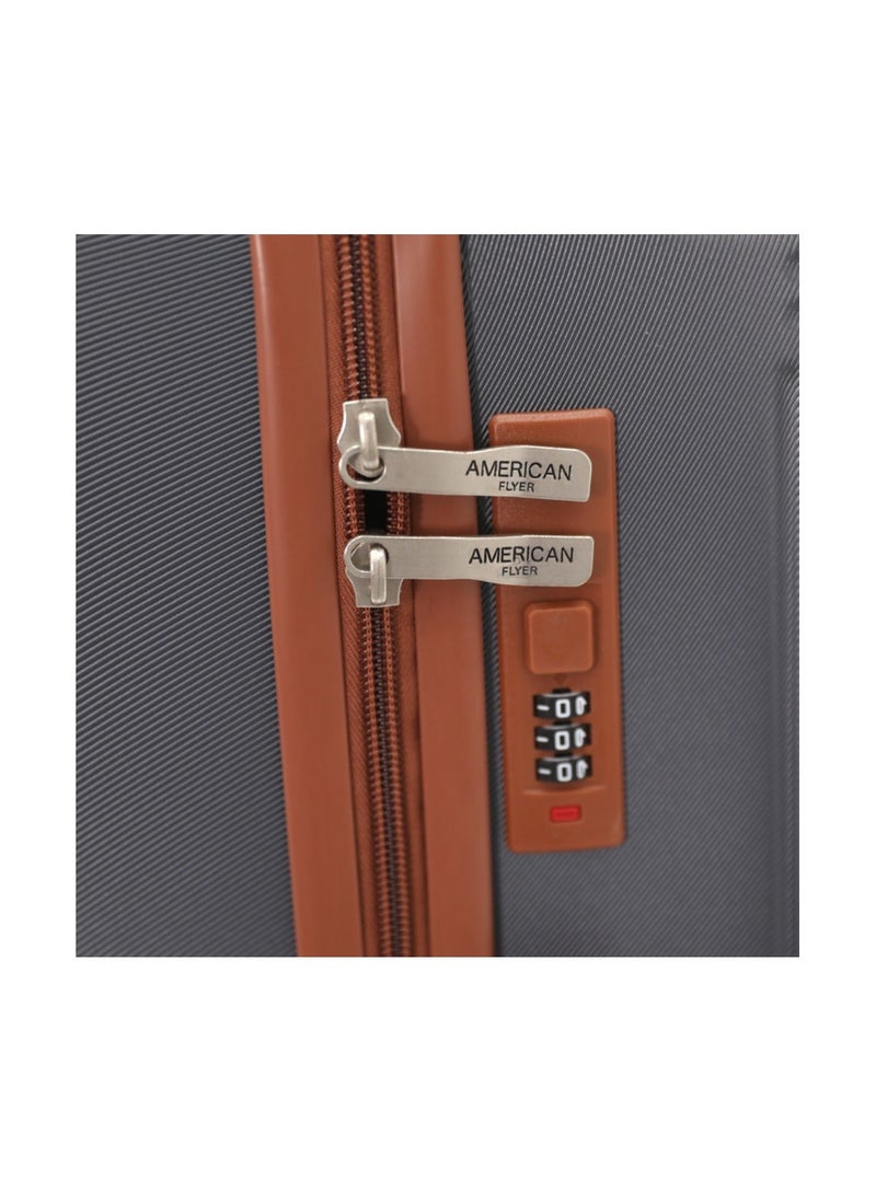 AMERICAN FLYER Hardshell Luggage Spinner Trolley Bag 3 Pieces Set,Grey (S-20",M-24",L-28") - Image 4