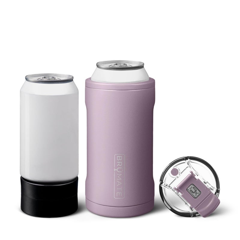 BrÃ¼Mate Hopsulator Trio 3-in-1 Insulated Can Cooler for 12oz / 16oz Cans + 100% Leak Proof Tumbler with Lid | Insulated for Beer, Soda, and Energy Drinks (Lilac Dusk) - Image 1