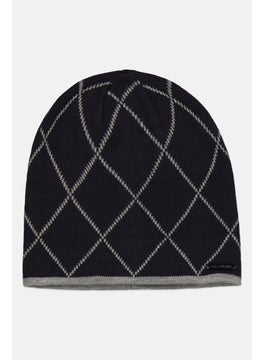 Van Heusen Men Knitted Beanie, Navy Combo  - Image 1