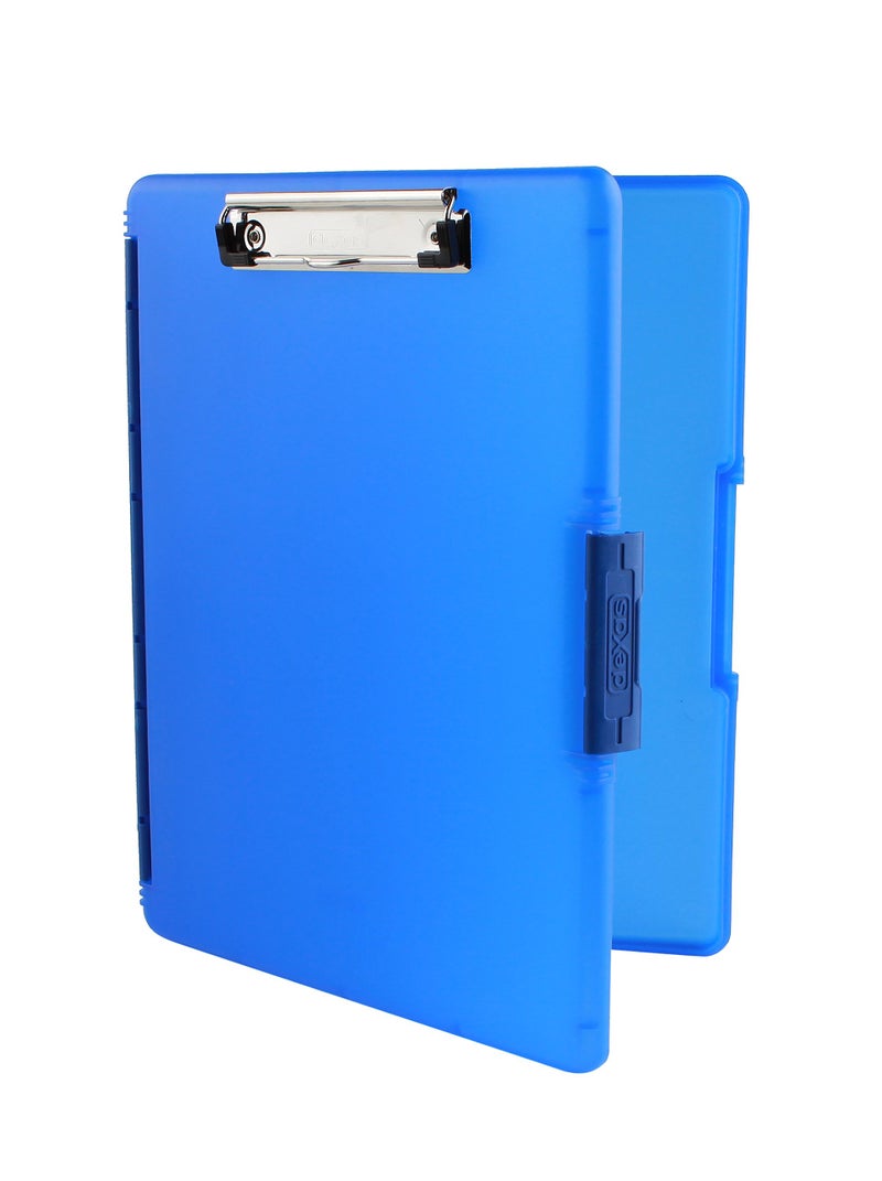 Dexas Slimcase 2 Plastic Clipboard with Storage and Side Opening Royal Blue Office Supplies Clipboards to Organize Carry and Store A4 Holder Style and Functionality Nursing Clipboard