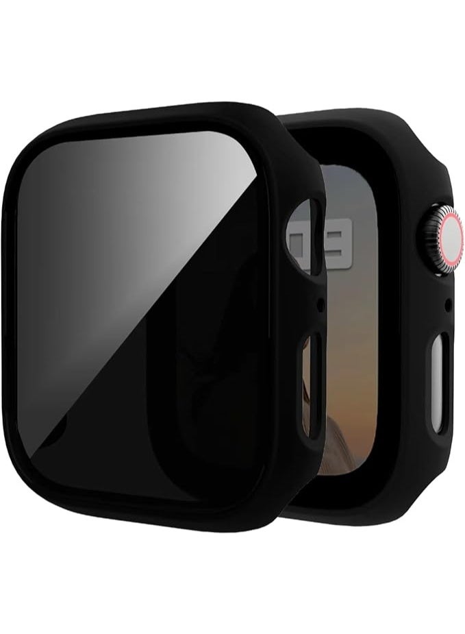 Hard PC Privacy Case with Anti Privacy Protection Screen Protector Compatible Apple Watch Series 9/8/7 45mm  Full Edge All Around Protective Bumper Anti Scratch Frame Cover Black - Image 1