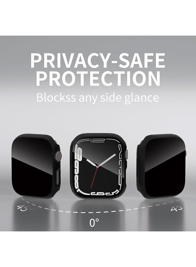 Hard PC Privacy Case with Anti Privacy Protection Screen Protector Compatible Apple Watch Series 9/8/7 45mm  Full Edge All Around Protective Bumper Anti Scratch Frame Cover Black - Image 3