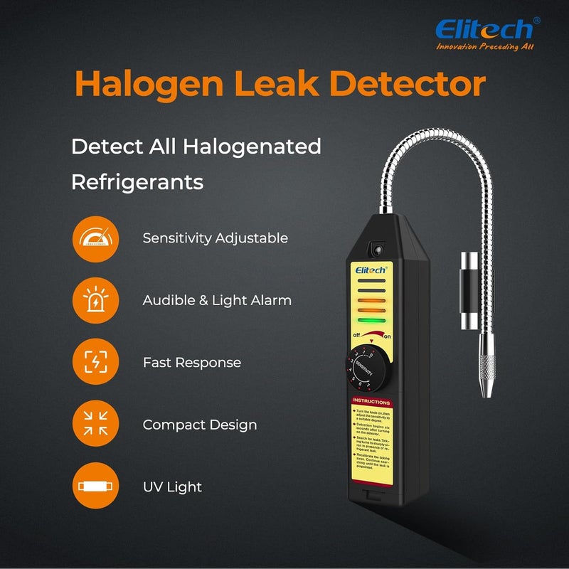 Elitech Freon Leak Detector Halogen Refrigerant Gas Leak Detector HVAC Tester AC Sniffer R22 R410A R134A 1234YF, WJL-6000S - Image 2