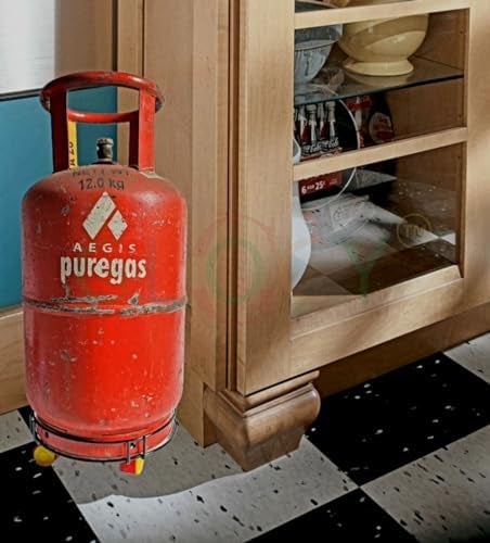 GLOCY Steel LPG Cylinder Stand LPG Gas Cylinder TrolleyStand with Wheel Gas Cylinder Trolley Black - Image 3