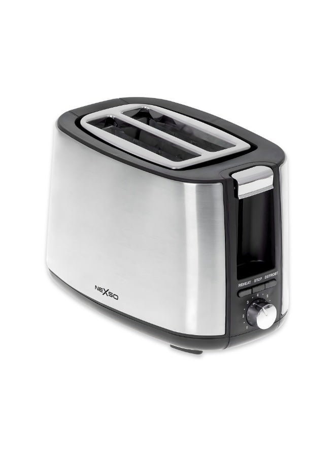 Nexso 2 Slice Bread Toaster 750W | 7 Adjustable Browning Control, Stainless Steel + Plastic Housing, Reheat, Stop & Defrost Functions, Automatic Pop-Up, UK Plug, 220-240V 50/60Hz, Compact for Home Use - Image 1
