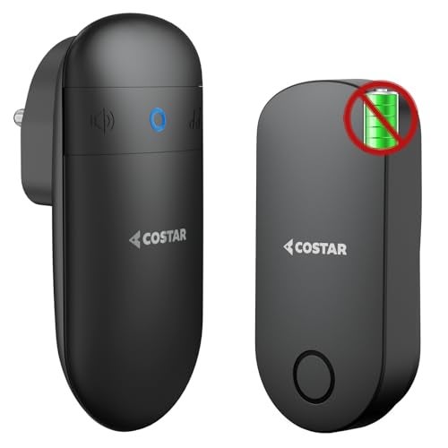 COSTAR Self-Powered Battery Free Wireless Door Bell Kits Chime Cordless Calling Bell-1000ft Range with 52 Chime Pebble 600 - Image 1