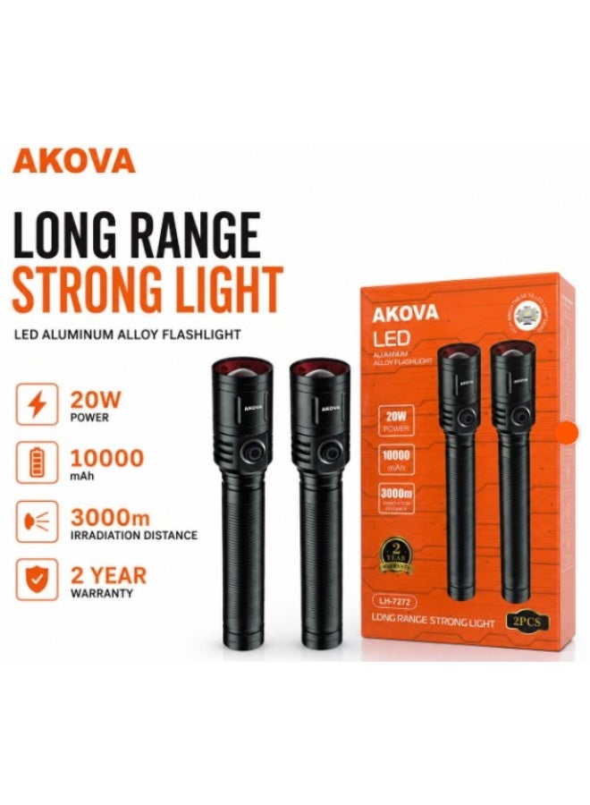 AKOVA LED Aluminum Alloy Flashlight 2pcs