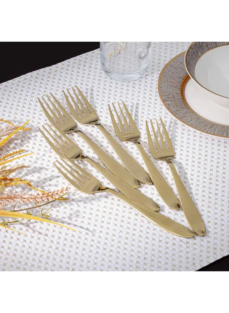 دانوب هوم Pvd Lotus 6-Piece Dinner Fork Gold 18.6 X 2.8CM