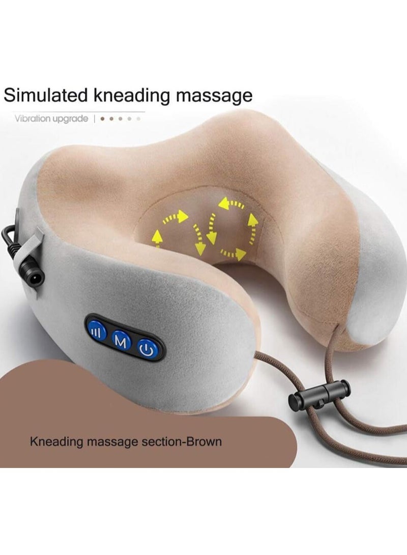 ELTRAZONE وسادة تدليك الرقبة الكهربائية، شكل U قابلة لإعادة الشحن وقابلة للتعديل مع حركة مزدوجة وقماش قابل للتنفس ورغوة ذاكرة 3D مع تحكم بشريحة ذكية، للاستخدام في المكتب والمهام الثقيلة - Image 3