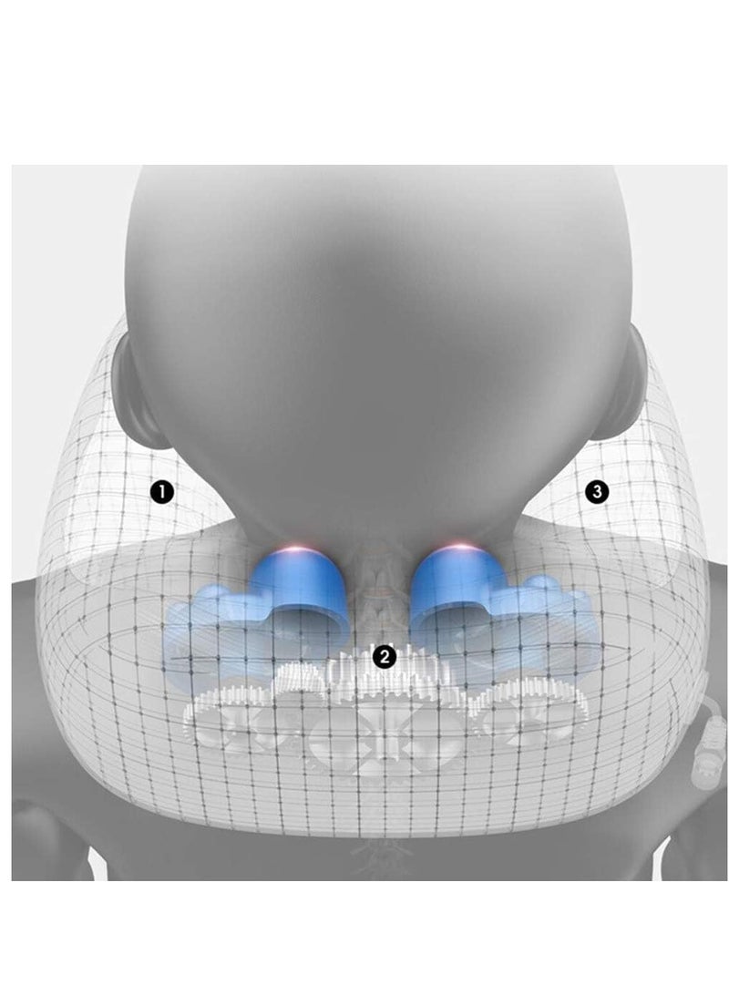 ELTRAZONE وسادة تدليك الرقبة الكهربائية، شكل U قابلة لإعادة الشحن وقابلة للتعديل مع حركة مزدوجة وقماش قابل للتنفس ورغوة ذاكرة 3D مع تحكم بشريحة ذكية، للاستخدام في المكتب والمهام الثقيلة - Image 4