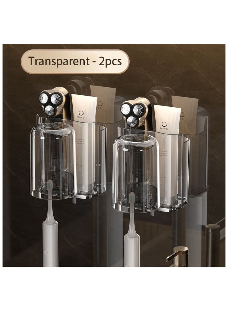 2-in-1 Cup and Toothbrush Holder Set: Creative Wall-Mounted Design for a Tidy Bathroom - Image 5