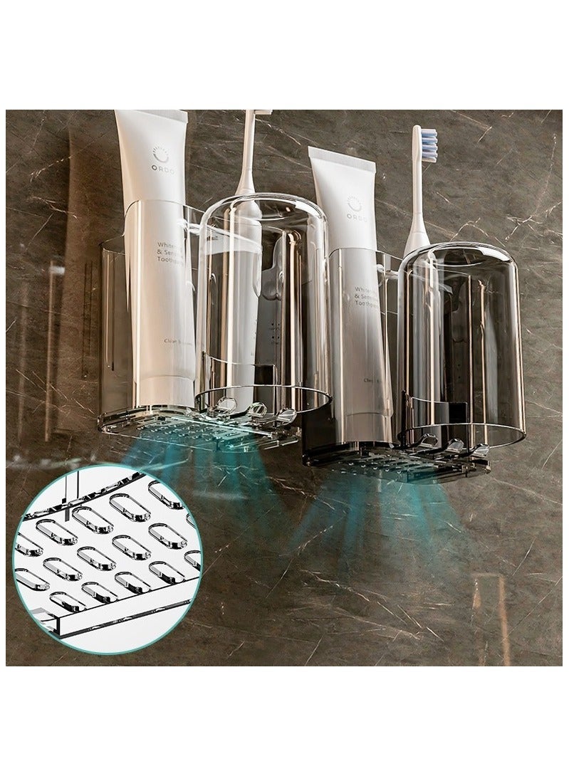 2-in-1 Cup and Toothbrush Holder Set: Creative Wall-Mounted Design for a Tidy Bathroom - Image 2