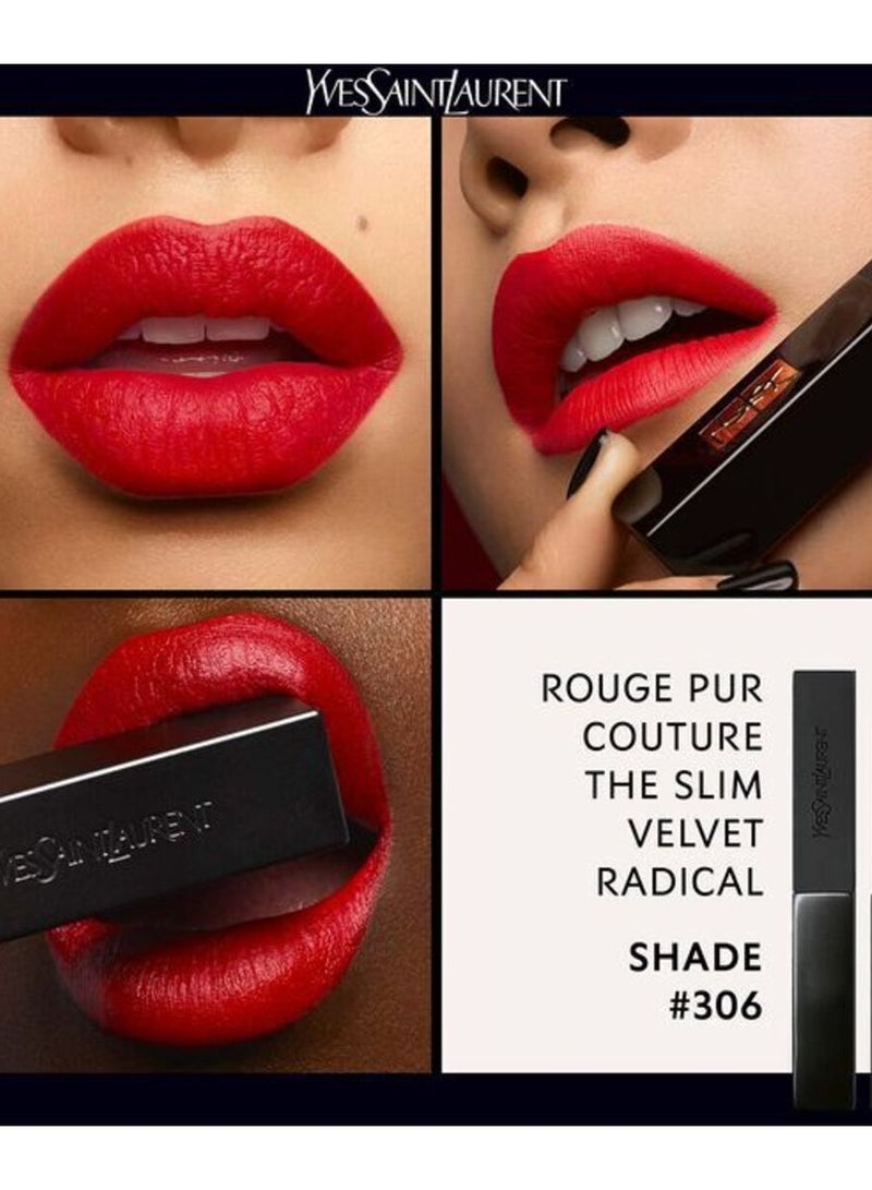 Yves Saint Laurent The Slim Velvet Radical Matte Lipstick 2g-306 Red Urge  - Image 3