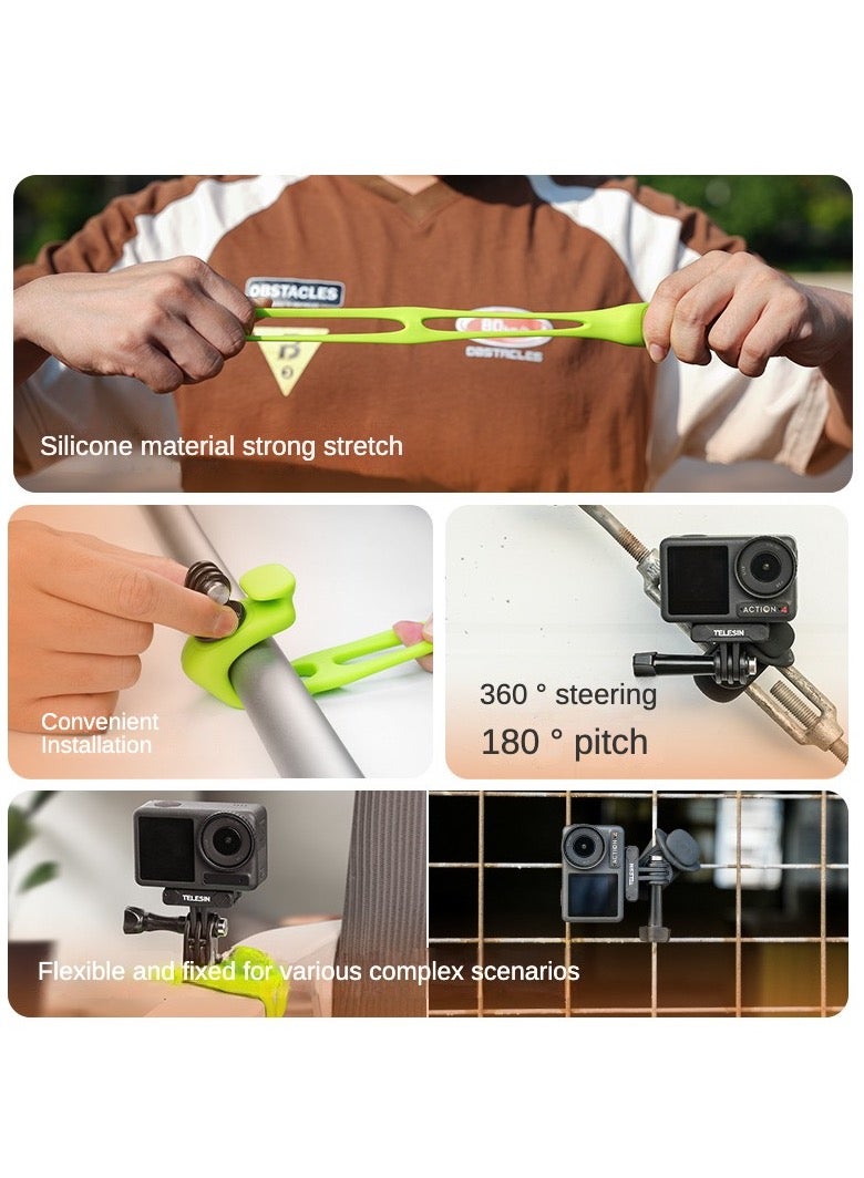 Captaintech Elastic Small Q Handlebar Mount, Compatible with GoPro, DJI, Insta360, and Other Action Cameras - Image 5