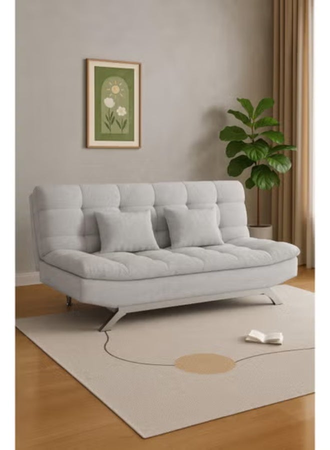 Harmony Home أريكة سرير من قماش السويد هارموني هوم - أريكة سرير قابلة للطي والتحويل بتصميم مدمج يوفر المساحة لغرفة المعيشة، الشقة، السكن الجامعي والمكتب - رمادي فاتح - Image 2