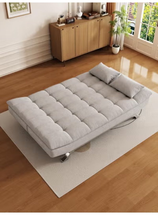 Harmony Home أريكة سرير من قماش السويد هارموني هوم - أريكة سرير قابلة للطي والتحويل بتصميم مدمج يوفر المساحة لغرفة المعيشة، الشقة، السكن الجامعي والمكتب - رمادي فاتح - Image 3