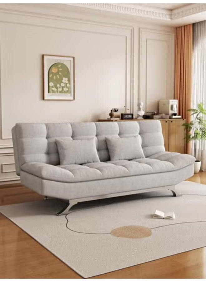 Harmony Home أريكة سرير من قماش السويد هارموني هوم - أريكة سرير قابلة للطي والتحويل بتصميم مدمج يوفر المساحة لغرفة المعيشة، الشقة، السكن الجامعي والمكتب - رمادي فاتح - Image 5