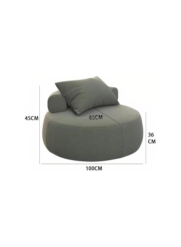 بوبينز هوم c مصمم الأثاث الحديث بدون ذراع جولة لطيف صالة أريكة واحدة غرفة المعيشة كرسي منخفض مع العثماني (الأخضر) - Image 2