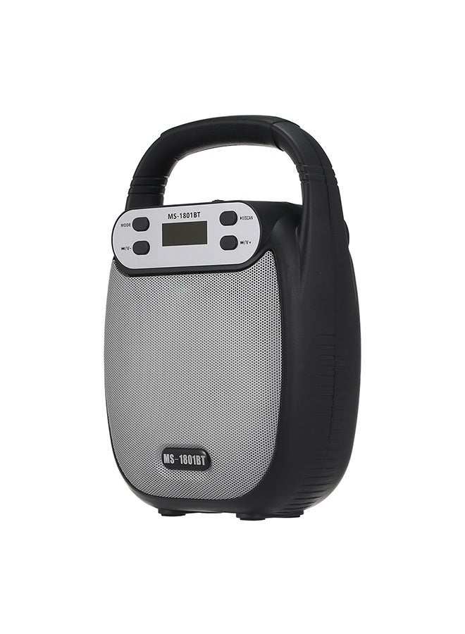 NIBEMINENT MS-1801BT Portable Outdoor Speaker Colorful LED Light Super Bass Wireless Bluetooth Speakers FM Radio TF Card U Disk Music Player Digital Display Silver/Black - Image 5