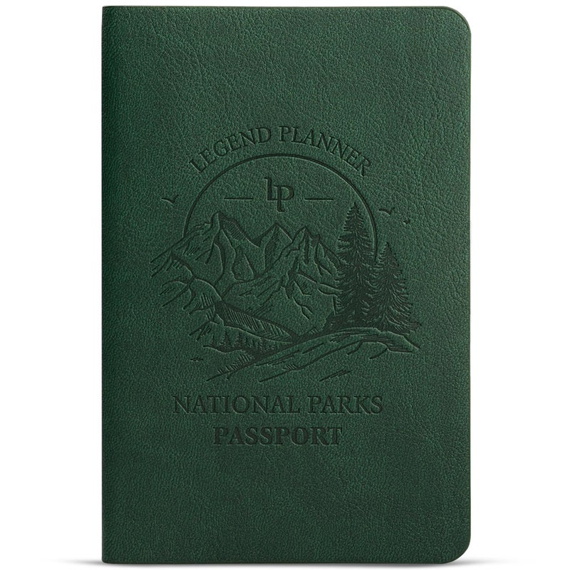 Legend Planner Legend National Parks Passport â€“ US & Canada Park Passport Book with State Map & Bucket List Checklist â€“ Adventure Planner Journal (Forest Green Debossed) - Image 1