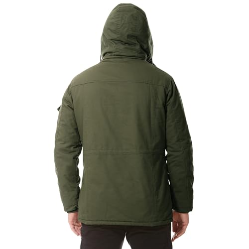 Dr.Cyril Mens Jacket Winter Casual Fleece Lined Cotton Thick Military Tactical Hooded Work Coats with Cargo Pockets， ArmyGreen S - Image 3