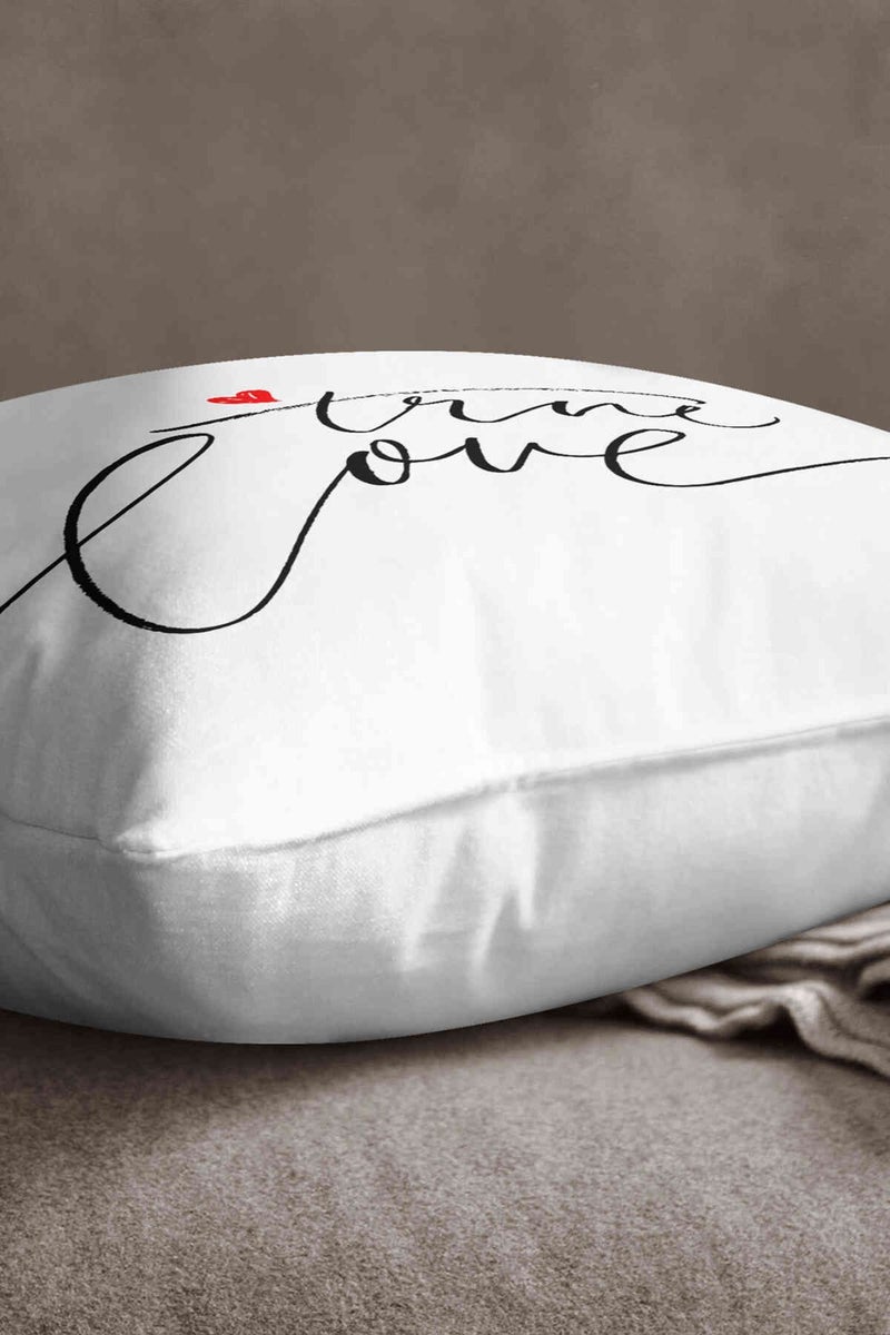 Velvet Babyface White Black Moderntrue Love Digital Printed Throw Pillow Cover - CGH334  - Image 2