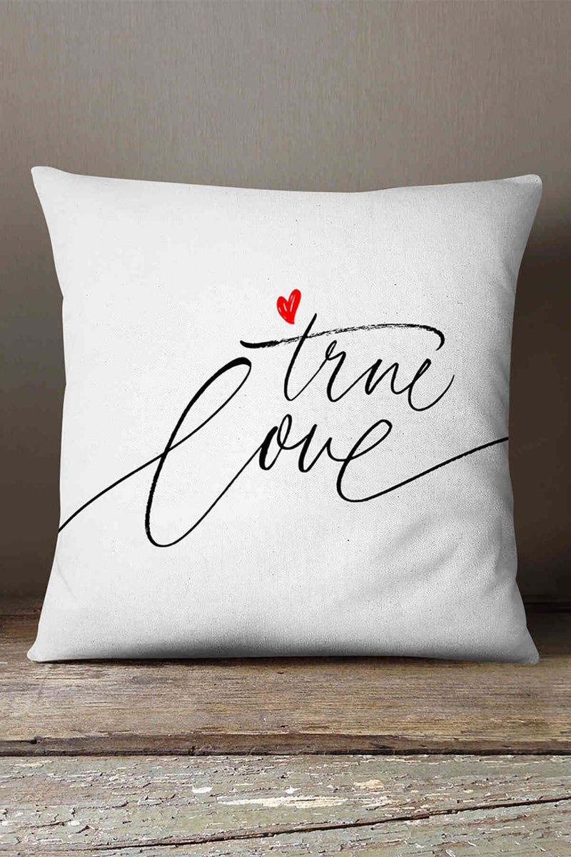 Velvet Babyface White Black Moderntrue Love Digital Printed Throw Pillow Cover - CGH334  - Image 1