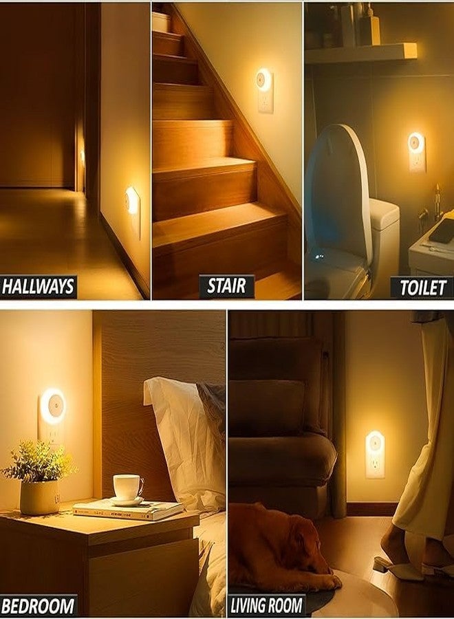 Desidiya 2 Pcs Night Light Plug in LED with Dusk to Dawn Sensor for Kids Room Baby Bathroom Staircase Hallway Warm White - Image 4