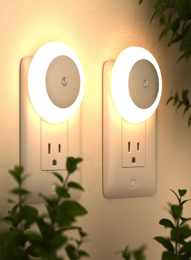 Desidiya 2 Pcs Night Light Plug in LED with Dusk to Dawn Sensor for Kids Room Baby Bathroom Staircase Hallway Warm White - Image 1