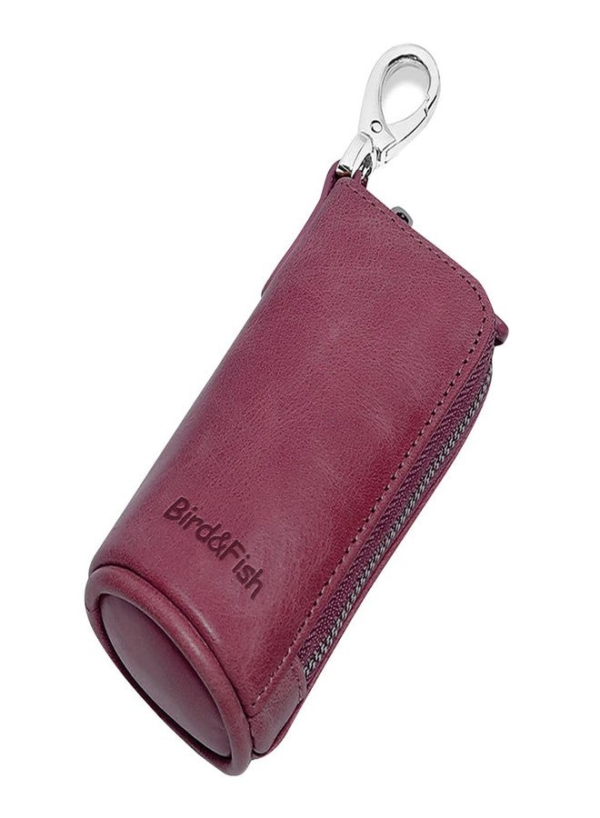 Bird&Fish Coin purse,Change purse,Coin pouch,Coin purse for women,Multi Keychain wallet,Soft Genuine Leather pouch holder,Iris wallet,Wallet chain Key pouch with Zipper Ring for Women(Lavender Purple) - Image 1