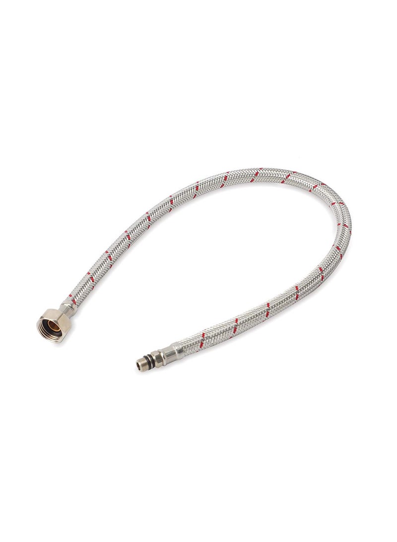 Bold 60cm Flexible Stainless Steel Faucet Connector Hose with Red Stripe – Corrosion-Resistant, Premium Quality, Ideal for Modern Bathrooms and Kitchens, Ensures Safe and Steady Water Flow - Image 1