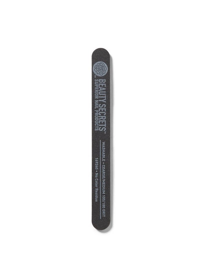 beauty Secrets - Black Cushion Nail File Medium Coarse 180/100 - Image 1