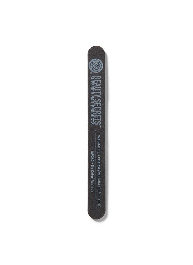 beauty Secrets - Black Cushion Nail File Medium Coarse 180/100 - Image 1