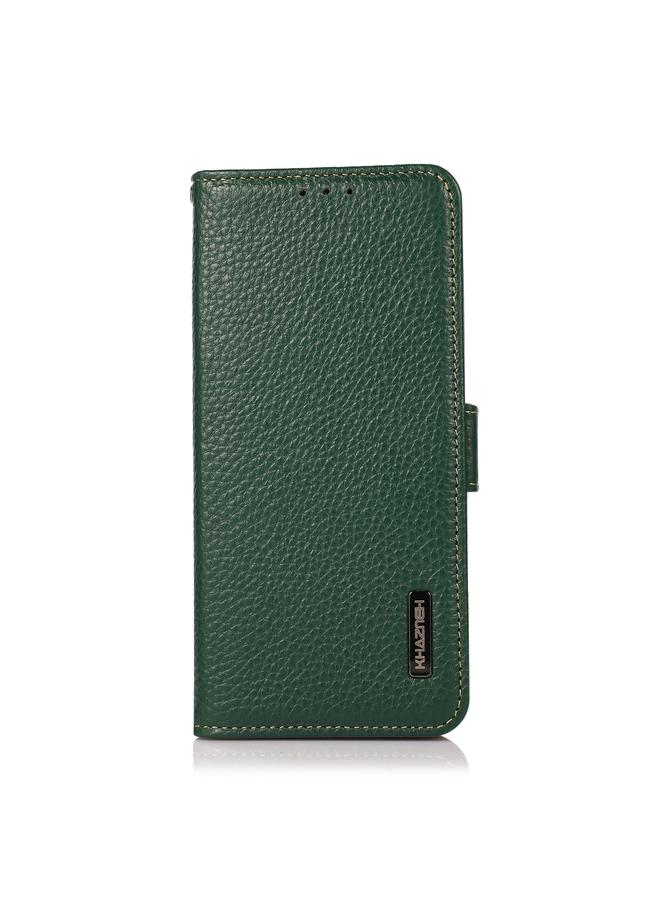 S-TOP Case For Samsung Galaxy S25 Ultra 5G KHAZNEH Side-Magnetic Litchi Genuine Leather RFID Phone Case - Image 2
