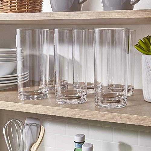 US Acrylic Classic Clear Plastic Reusable Drinking Glasses (Set of 6) 24oz Iced-Tea Cups | BPA-Free Tumblers, Made in USA | Top-Rack Dishwasher Safe - Image 4